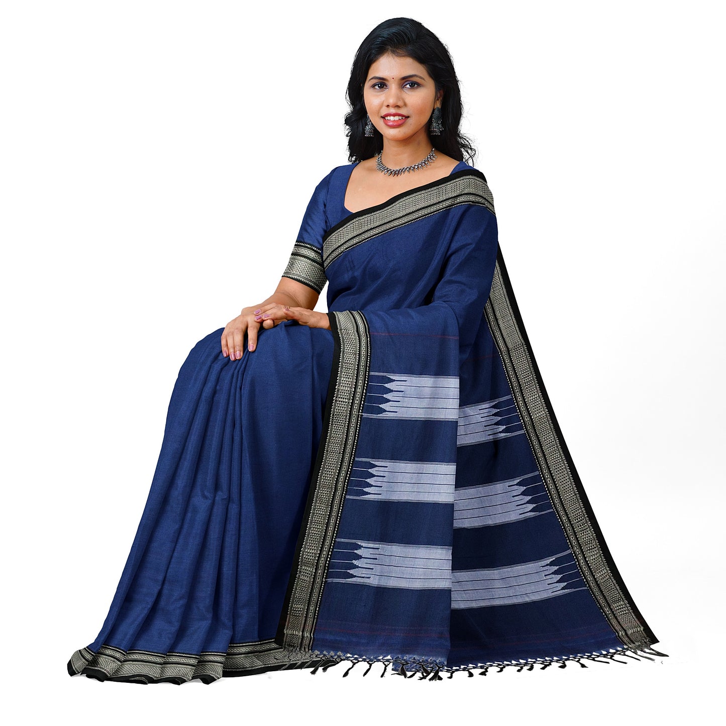 Ilkal Handloom Plain Pure Cotton Saree