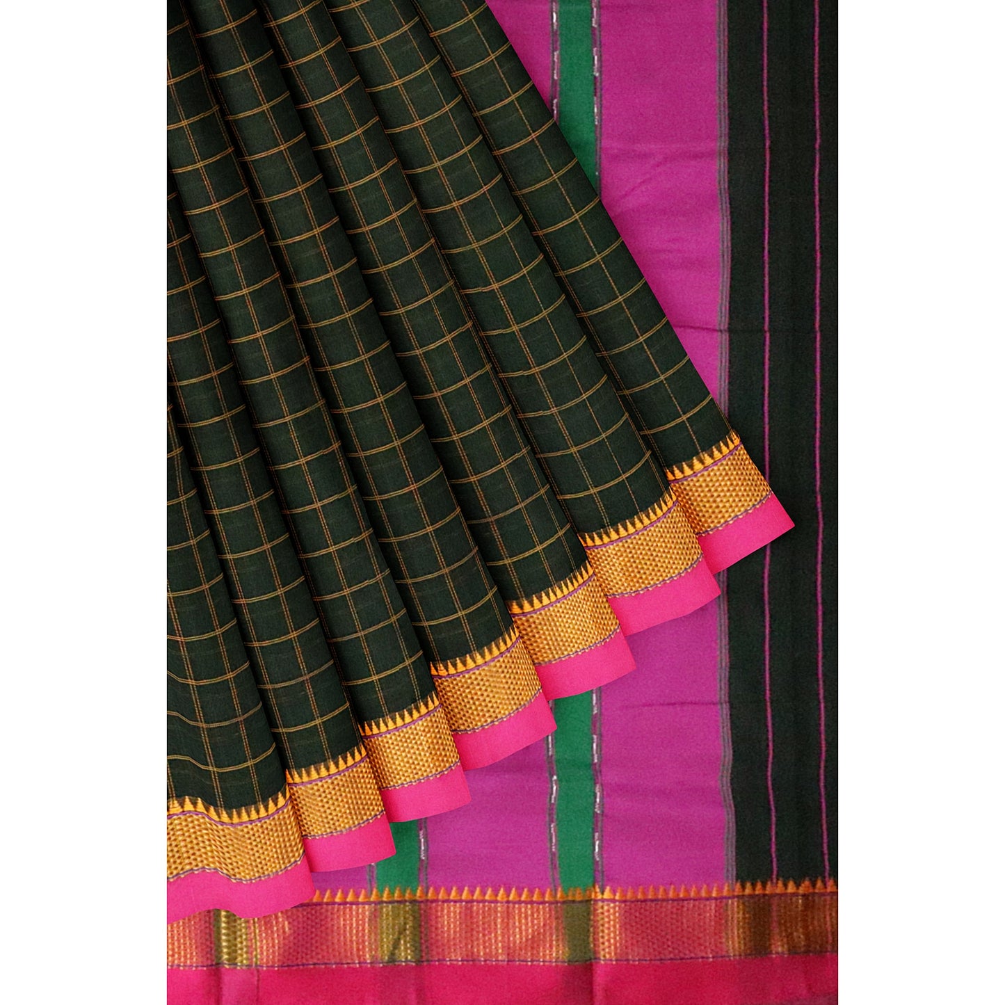 Ilkal Checks Cotton Silk Saree