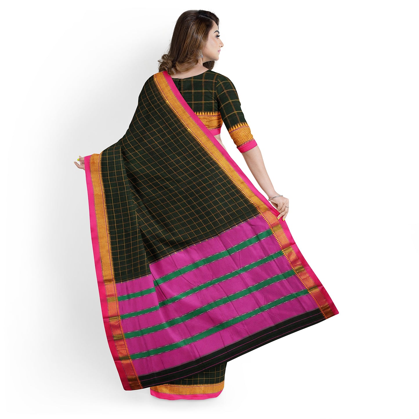 Ilkal Checks Cotton Silk Saree