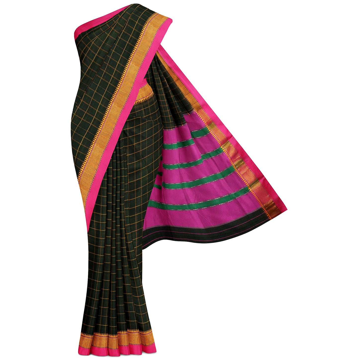 Ilkal Checks Cotton Silk Saree