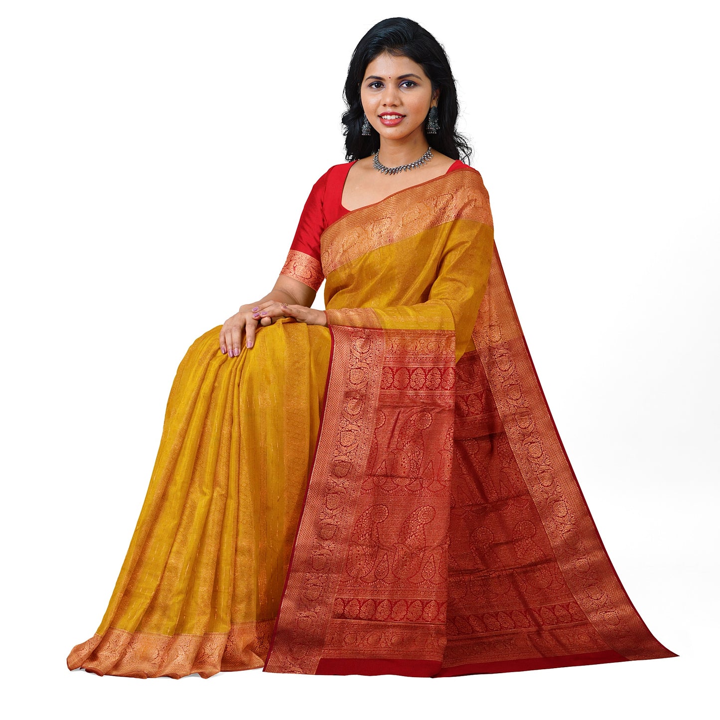 Kanchipuram Pattu Strip/Lining Silk Saree