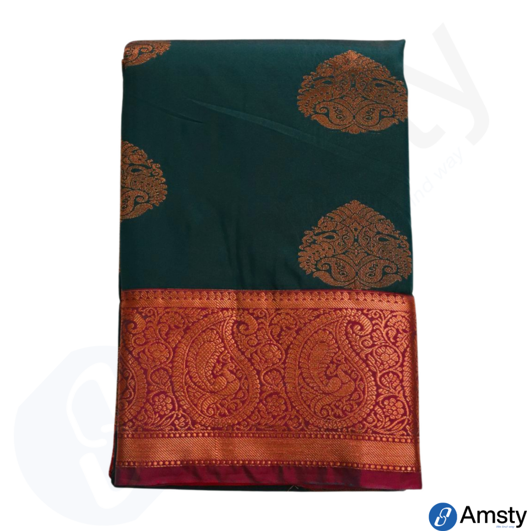 Kanchipuram Half Mix Silk Saree