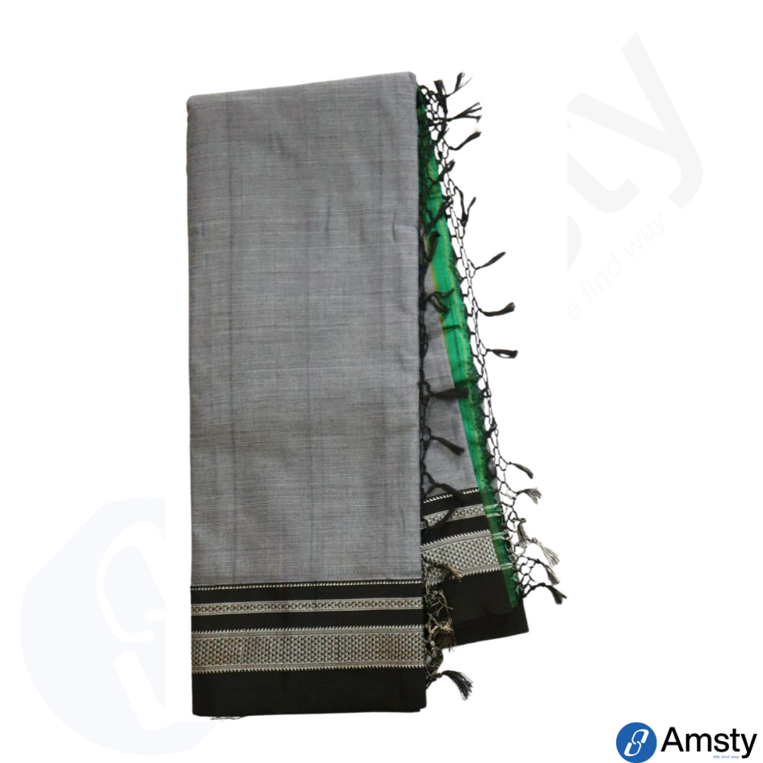 Ilkal Handloom Plain Pure Cotton Silk Saree