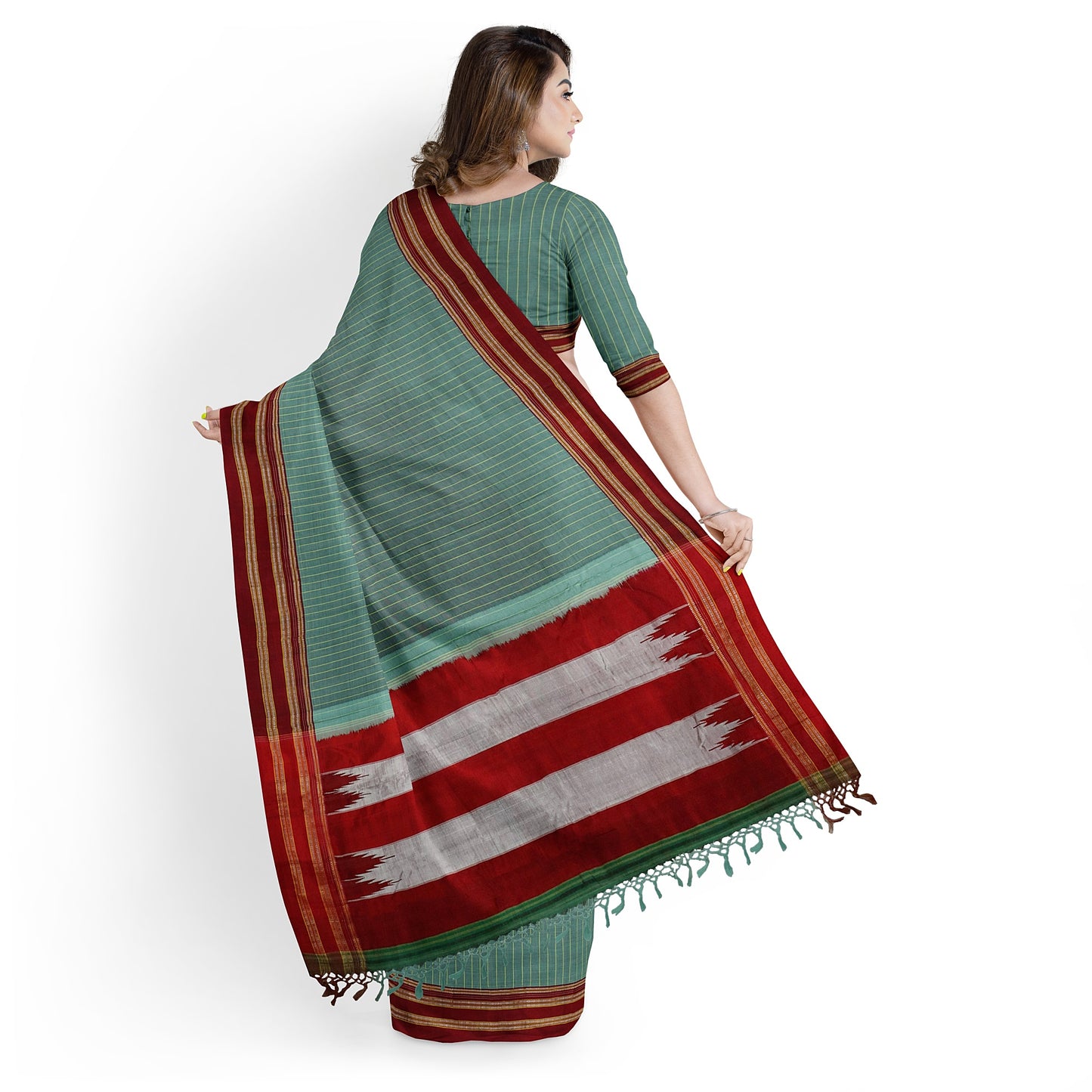 Ilkal Handloom Strip/Lining Pure Cotton Saree