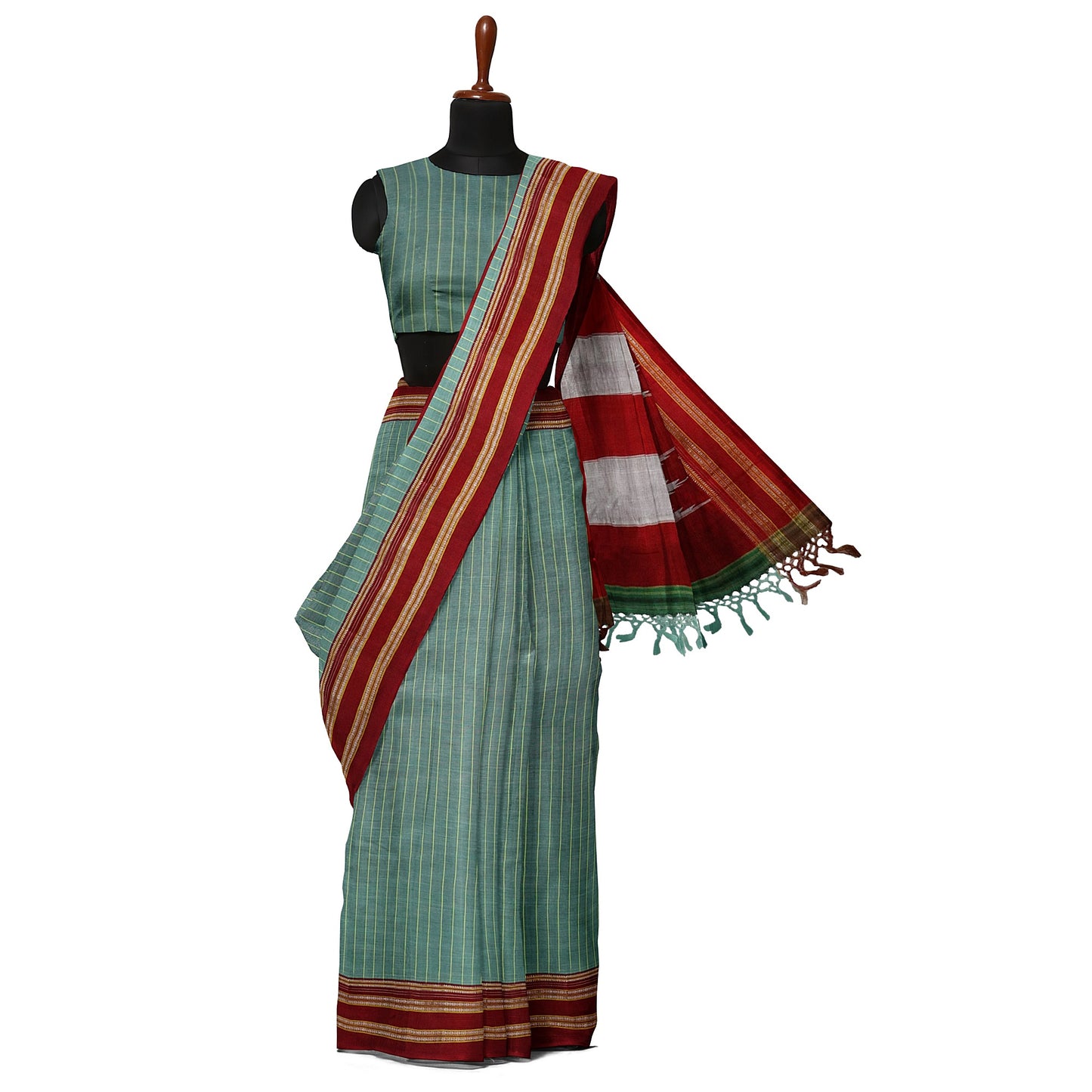 Ilkal Handloom Strip/Lining Pure Cotton Saree
