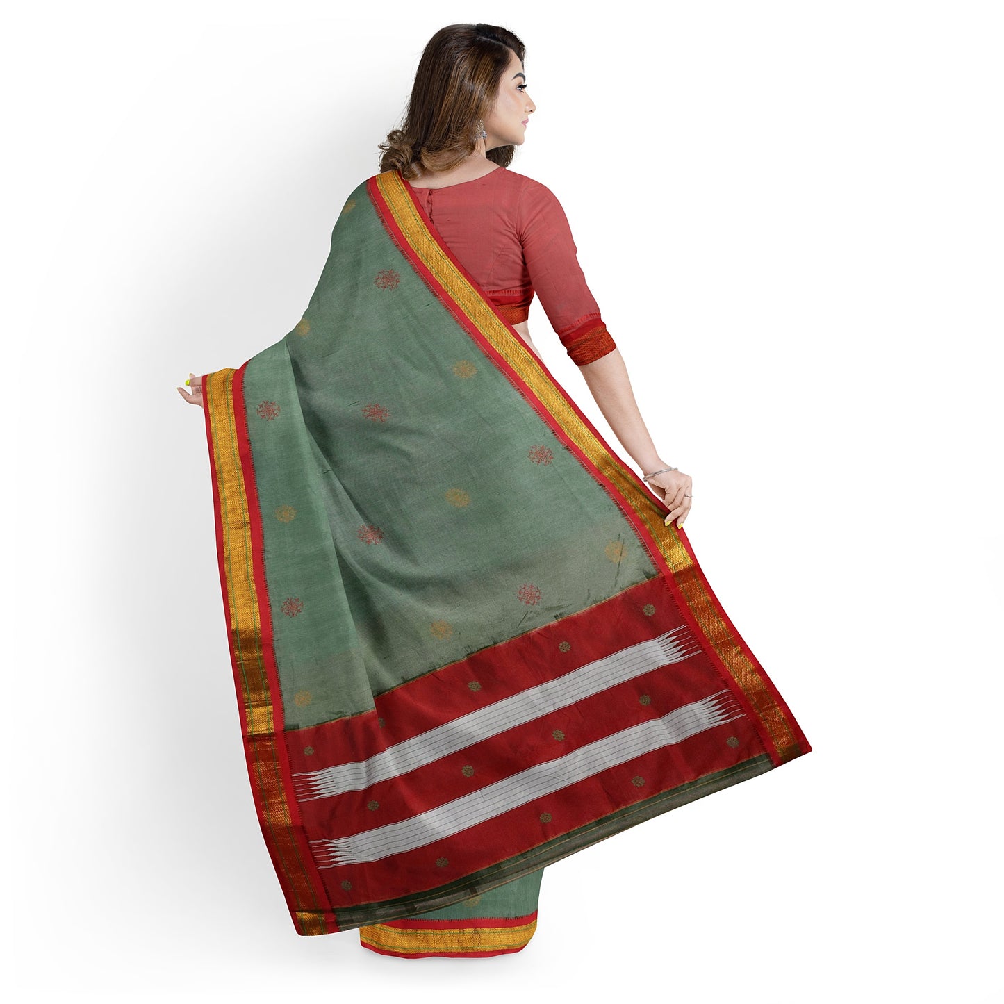 Ilkal Pure Cotton Hand Embroidery/100%Kasuti Saree
