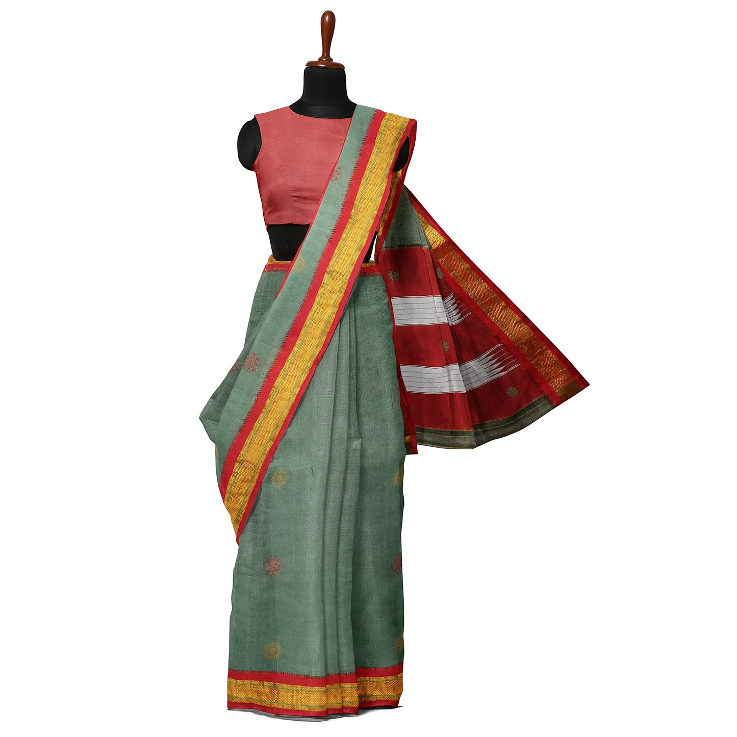 Ilkal Pure Cotton Hand Embroidery/100%Kasuti Saree