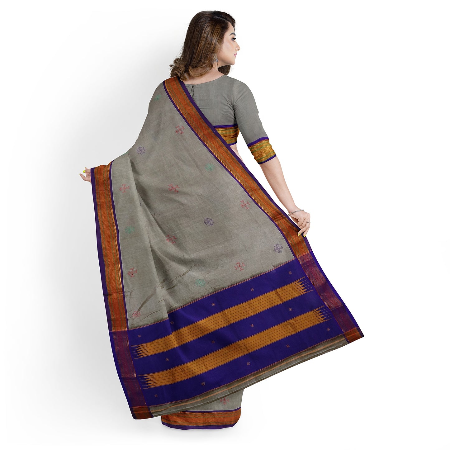 Ilkal Pure Cotton Hand Embroidery/100%Kasuti Saree