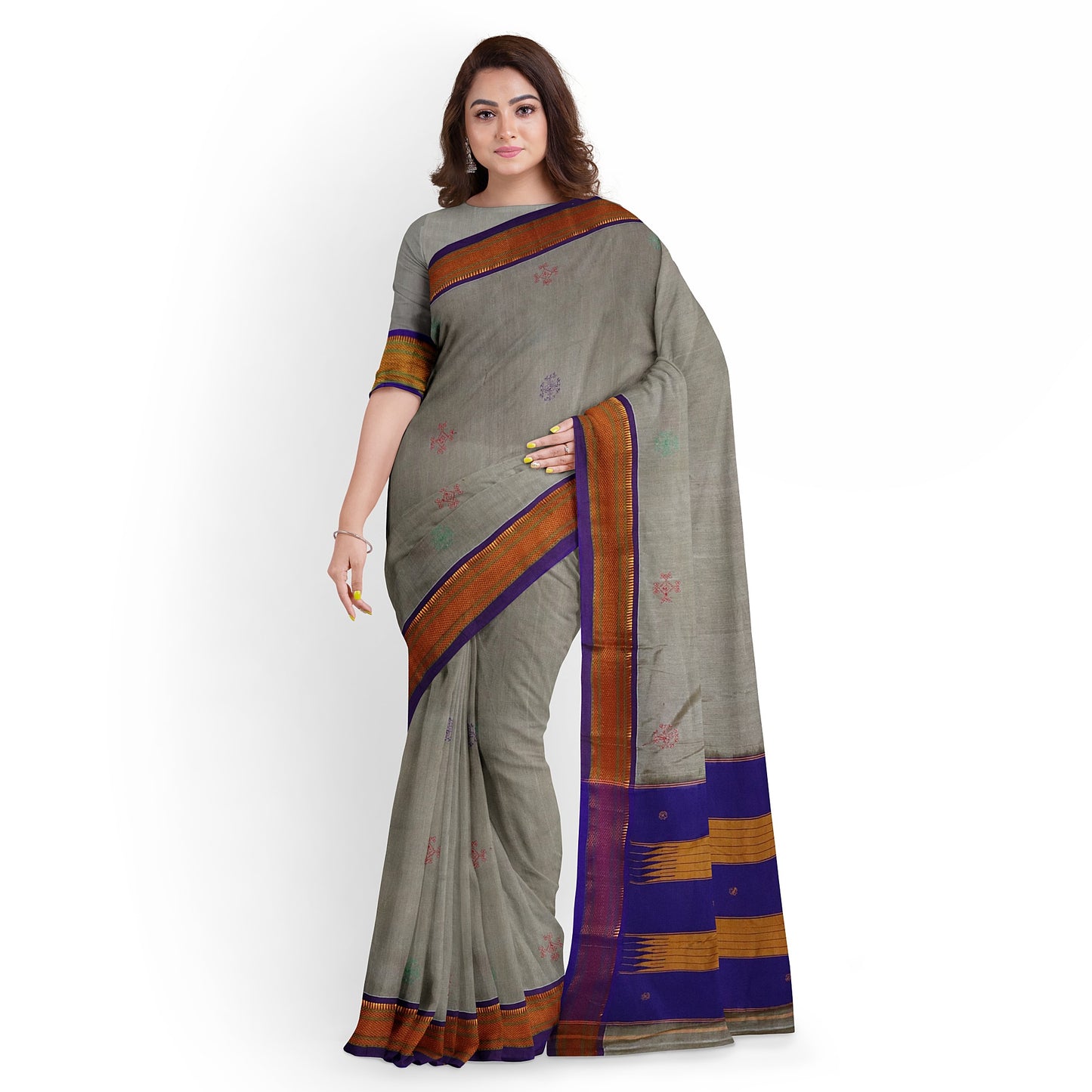 Ilkal Pure Cotton Hand Embroidery/100%Kasuti Saree