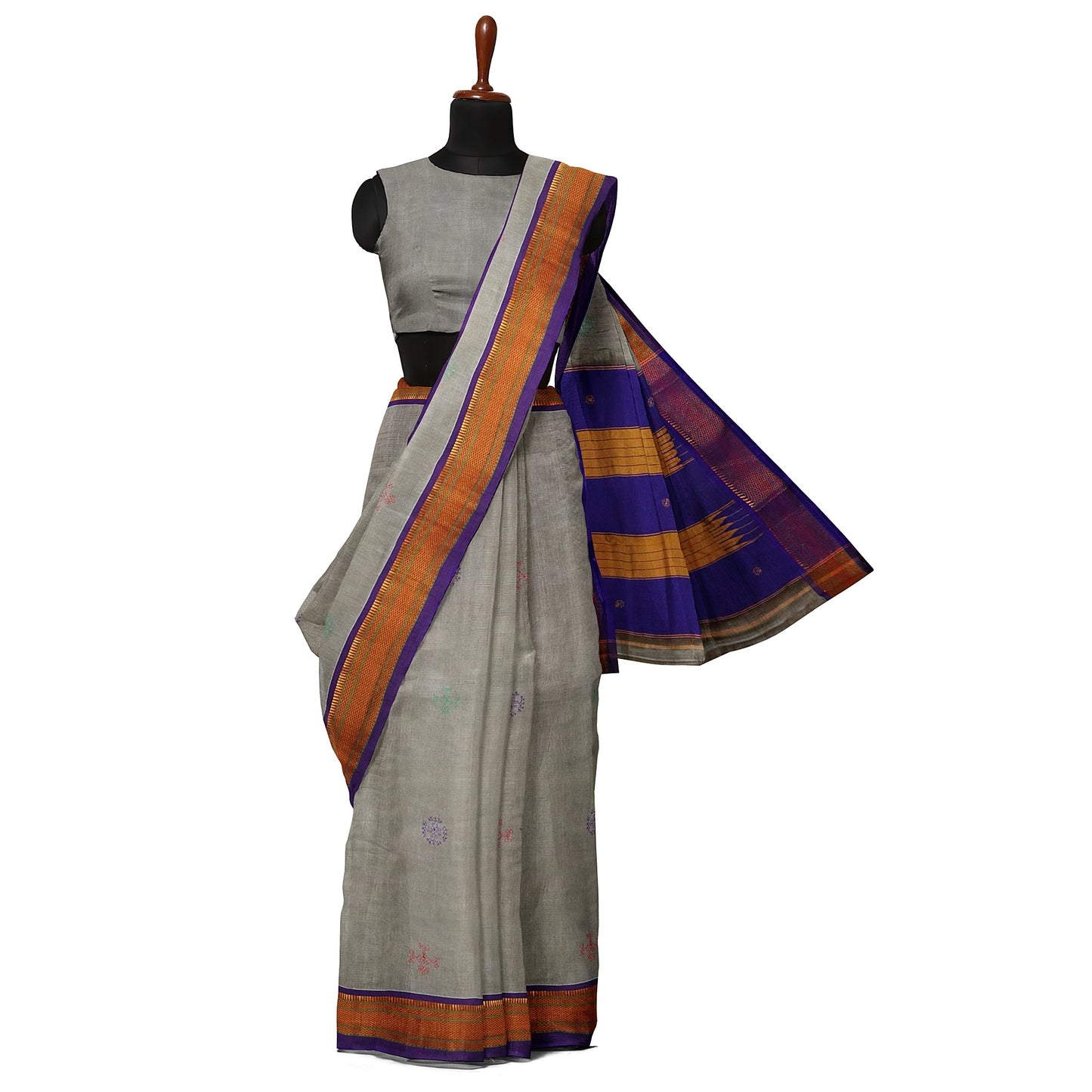 Ilkal Pure Cotton Hand Embroidery/100%Kasuti Saree