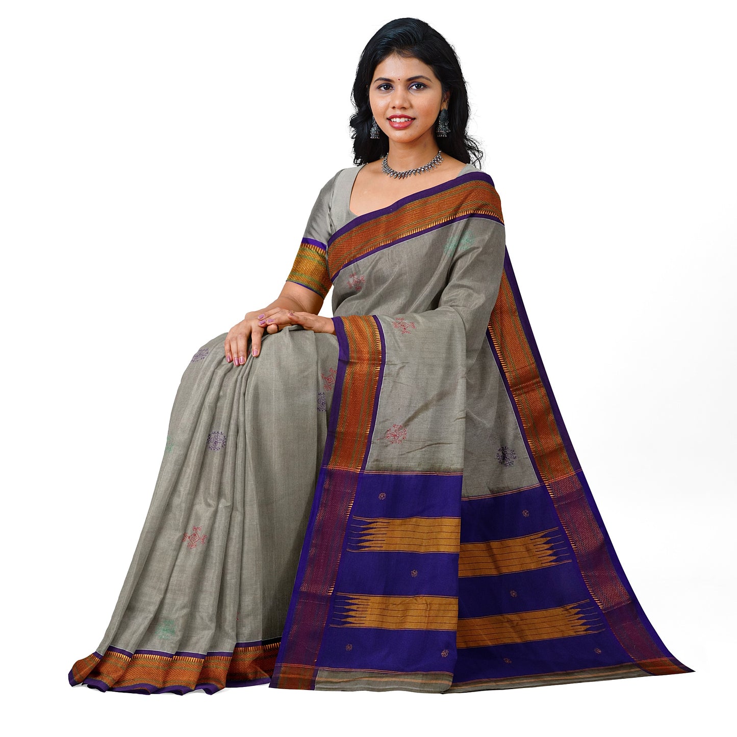Ilkal Pure Cotton Hand Embroidery/100%Kasuti Saree