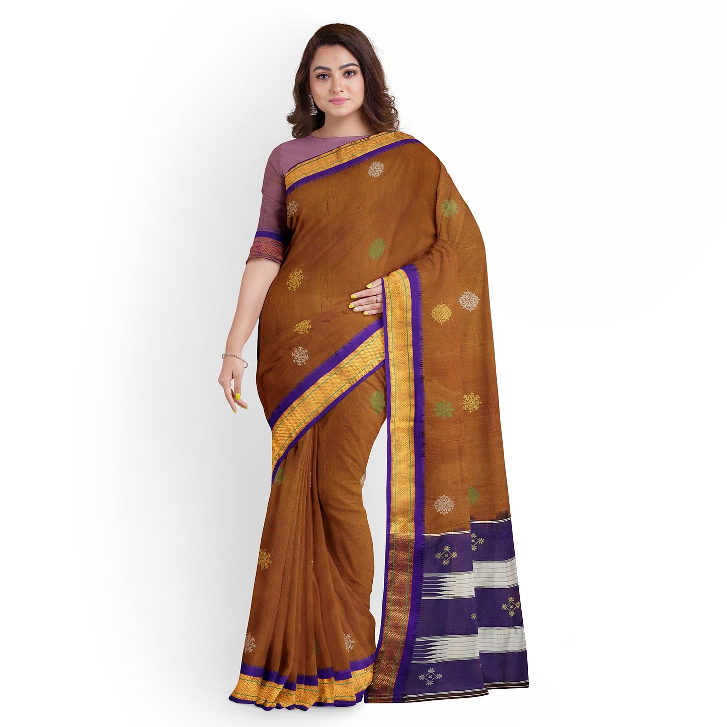 Ilkal Pure Cotton Hand Embroidery/100%Kasuti Saree