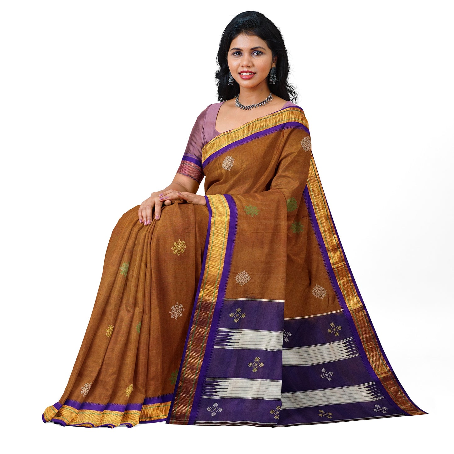 Ilkal Pure Cotton Hand Embroidery/100%Kasuti Saree
