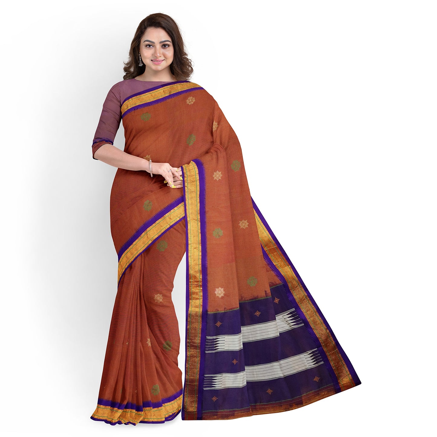 Ilkal Pure Cotton Hand Embroidery/100%Kasuti Saree