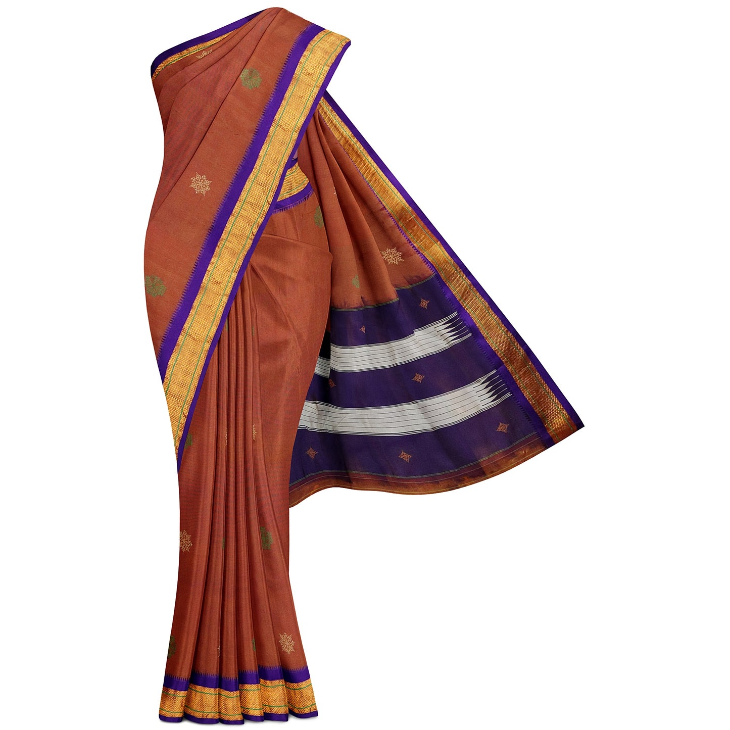 Ilkal Pure Cotton Hand Embroidery/100%Kasuti Saree