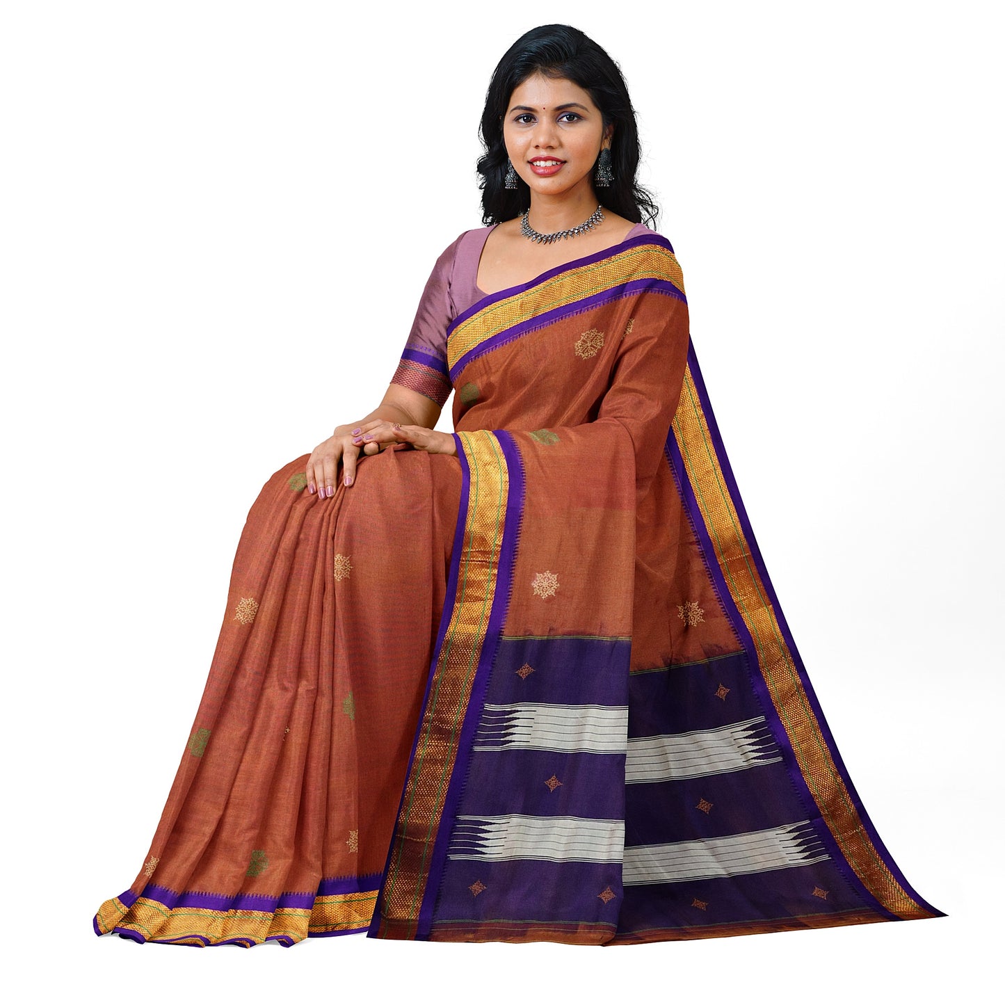 Ilkal Pure Cotton Hand Embroidery/100%Kasuti Saree