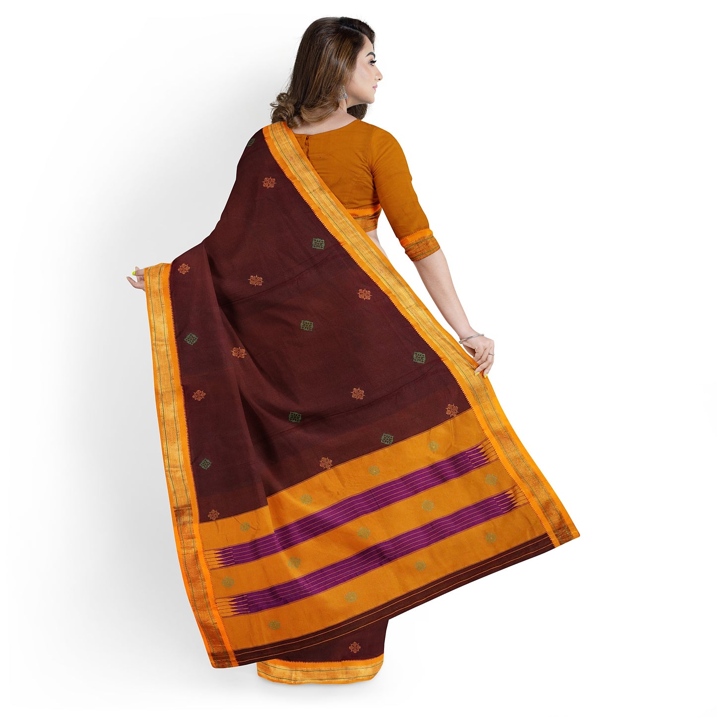 Ilkal Pure Cotton Hand Embroidery/100%Kasuti Saree