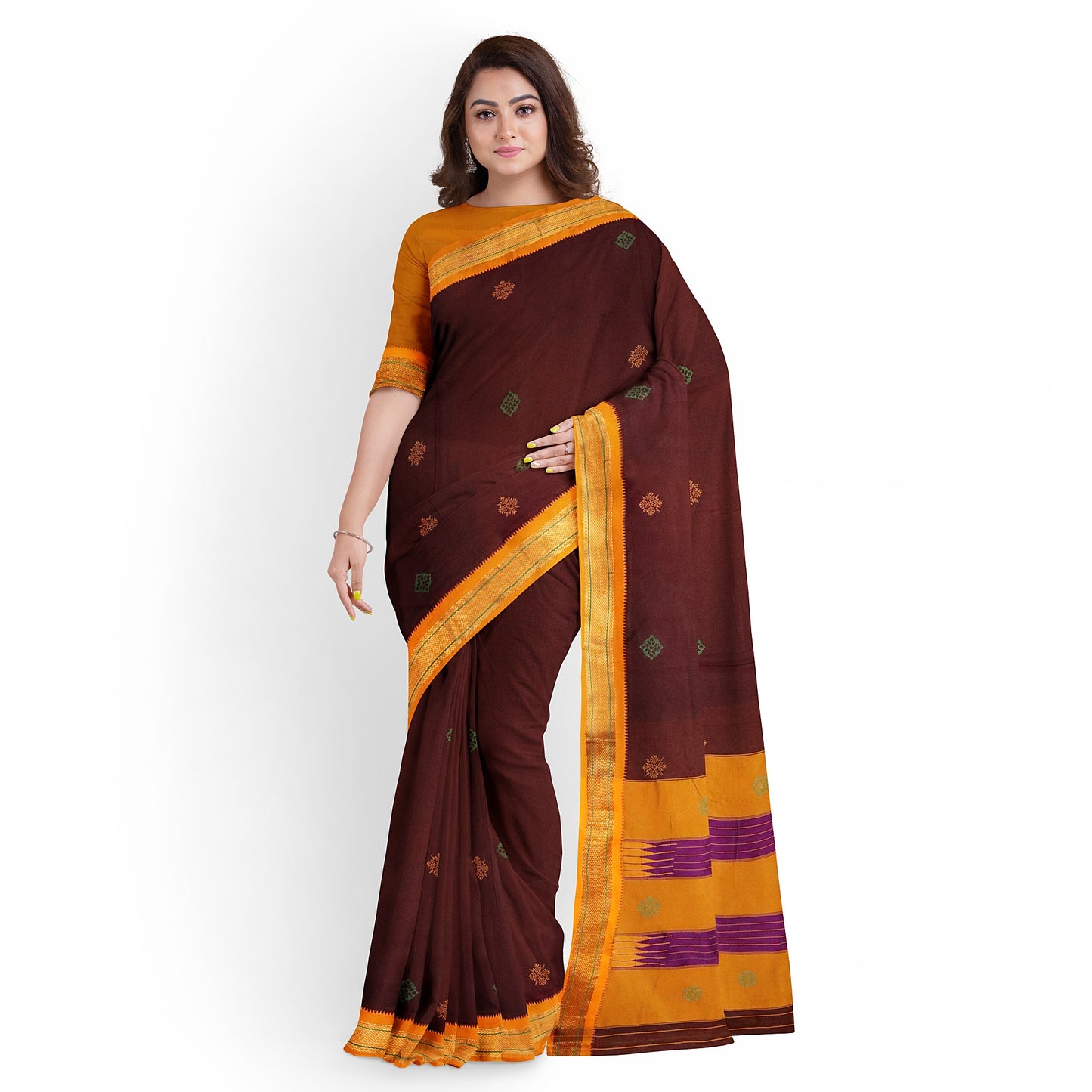 Ilkal Pure Cotton Hand Embroidery/100%Kasuti Saree