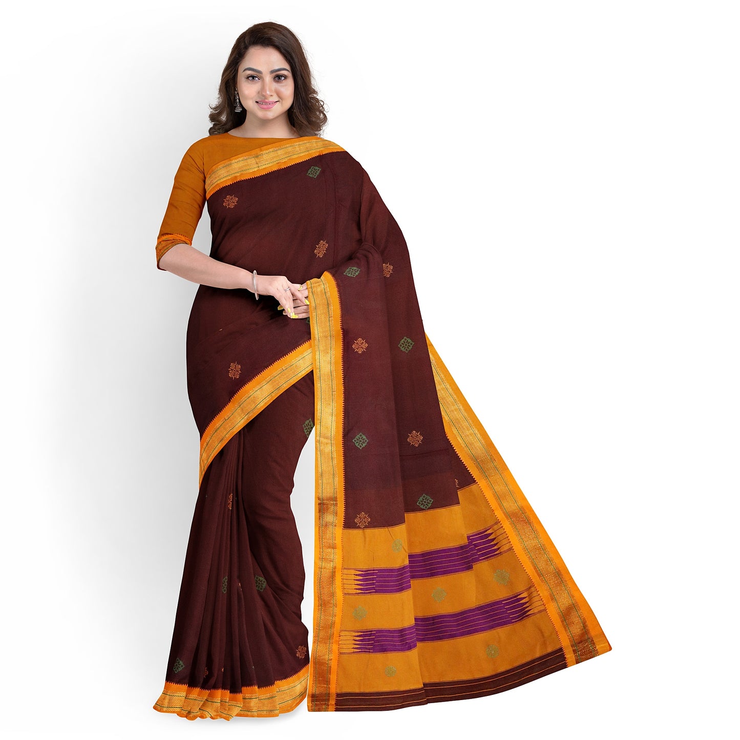 Ilkal Pure Cotton Hand Embroidery/100%Kasuti Saree