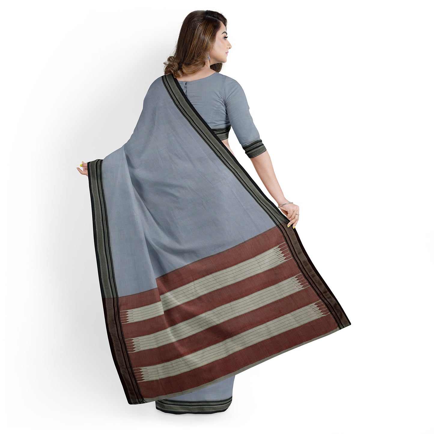 Ilkal Handloom Plain Pure Cotton Saree