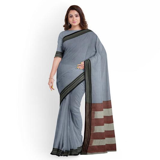 Ilkal Handloom Plain Pure Cotton Saree