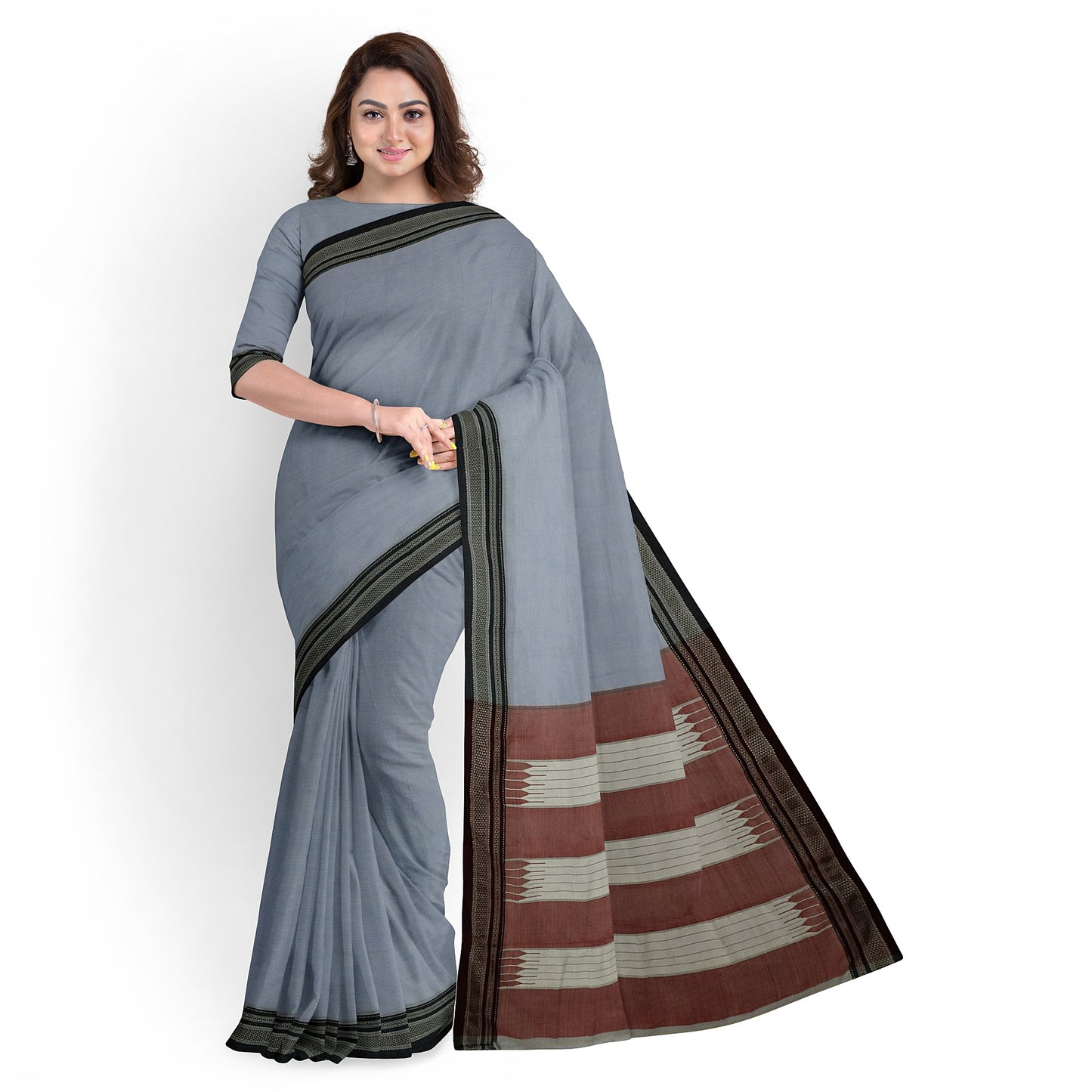 Ilkal Handloom Plain Pure Cotton Saree