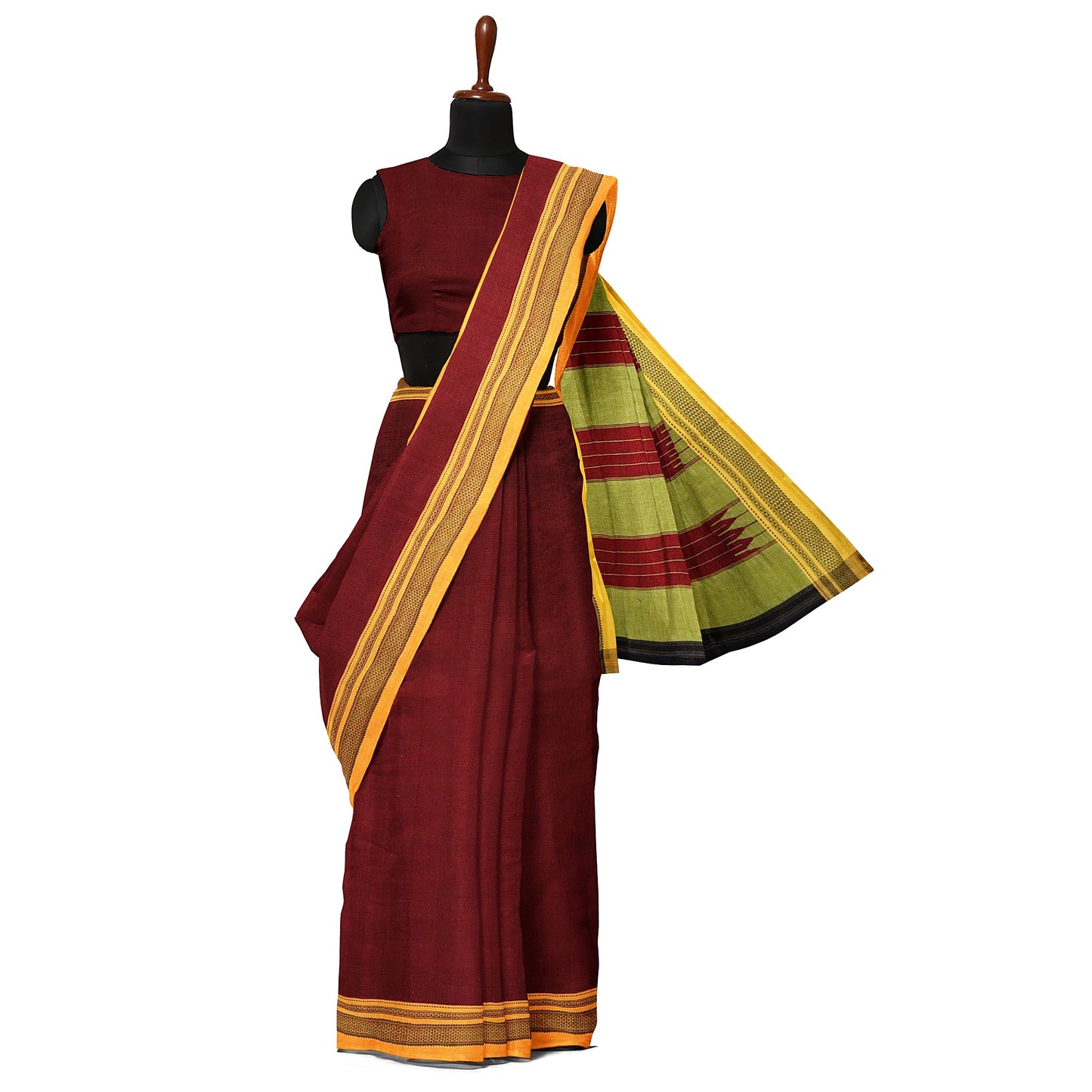 Ilkal Handloom Plain Pure Cotton Saree