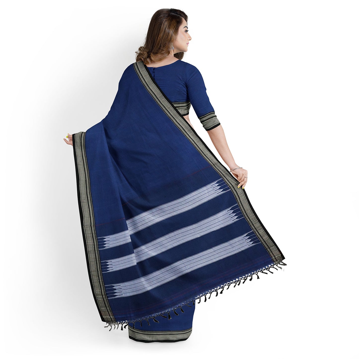 Ilkal Handloom Plain Pure Cotton Saree