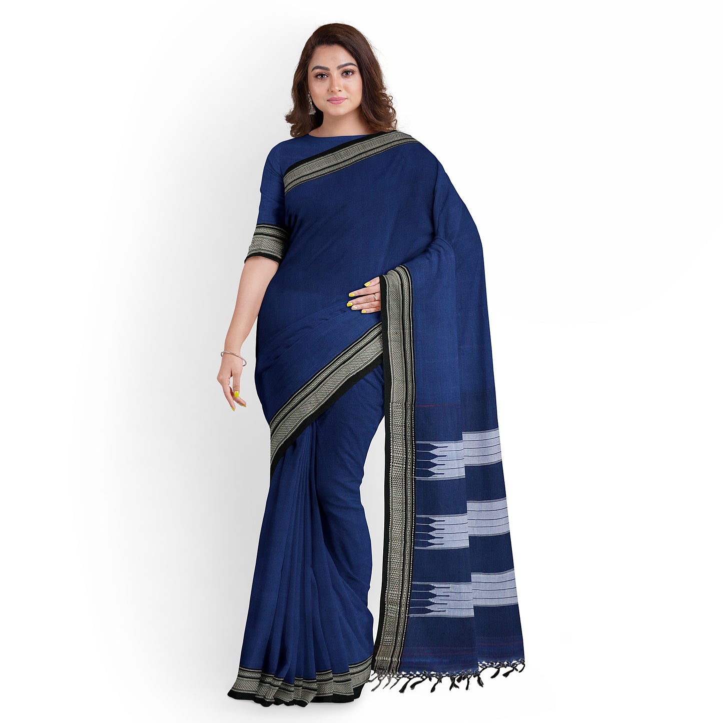 Ilkal Handloom Plain Pure Cotton Saree