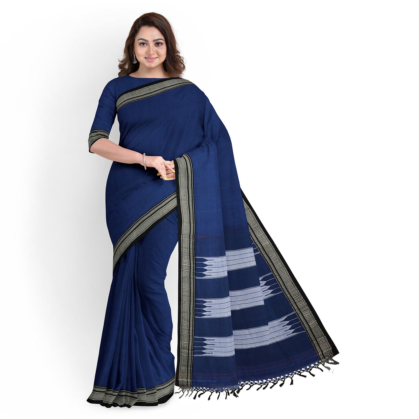 Ilkal Handloom Plain Pure Cotton Saree