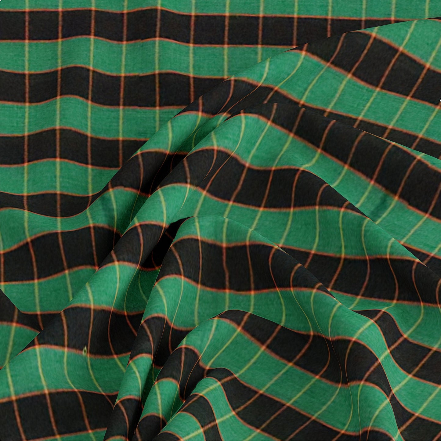 Ilkal Handloom Multi Colour Checks Pure Cotton Silk Saree