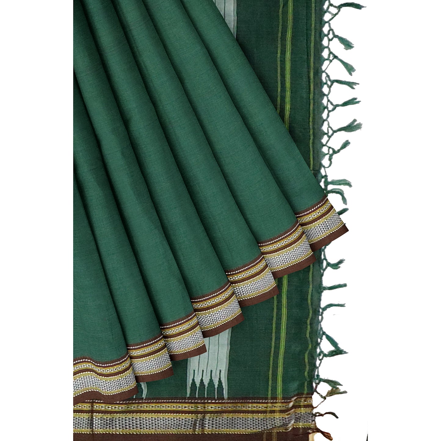 Ilkal Handloom Plain Pure Cotton Saree