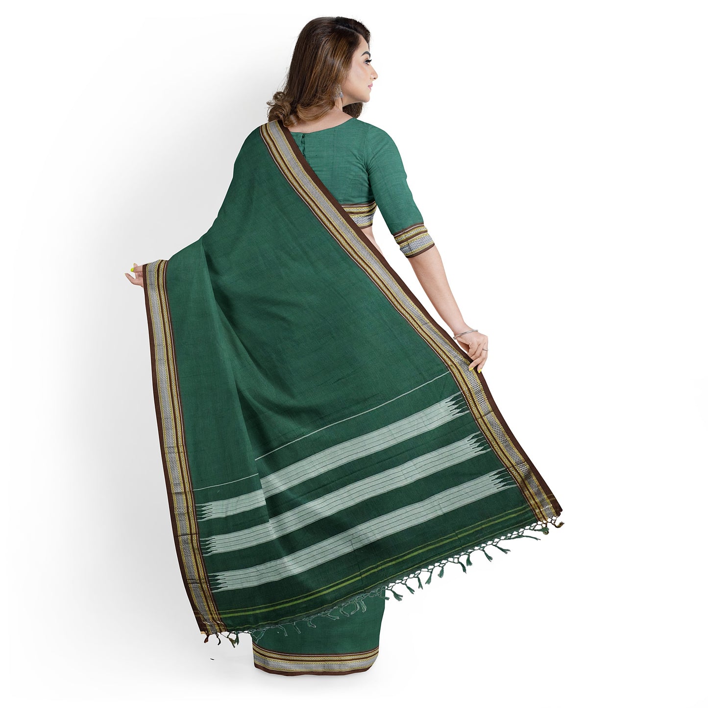 Ilkal Handloom Plain Pure Cotton Saree