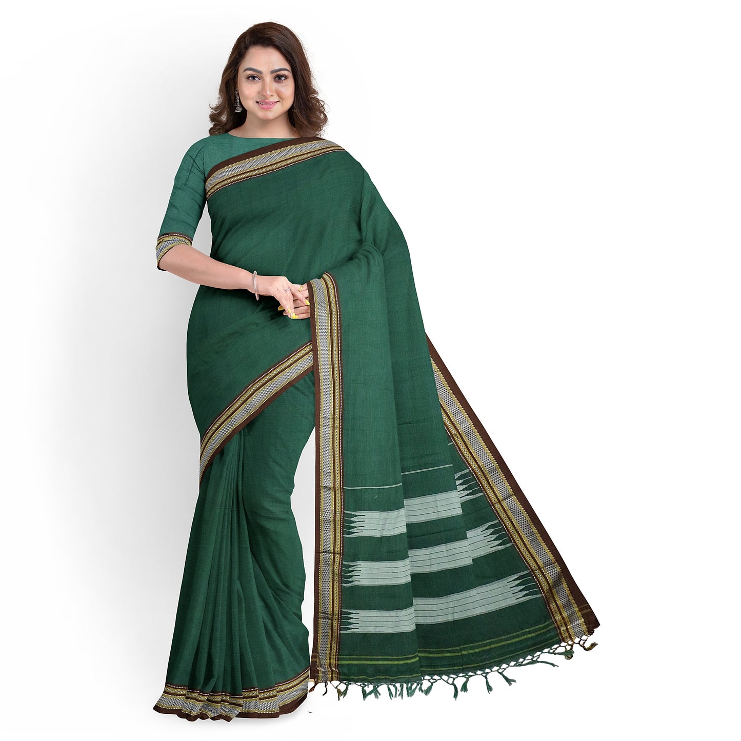 Ilkal Handloom Plain Pure Cotton Saree