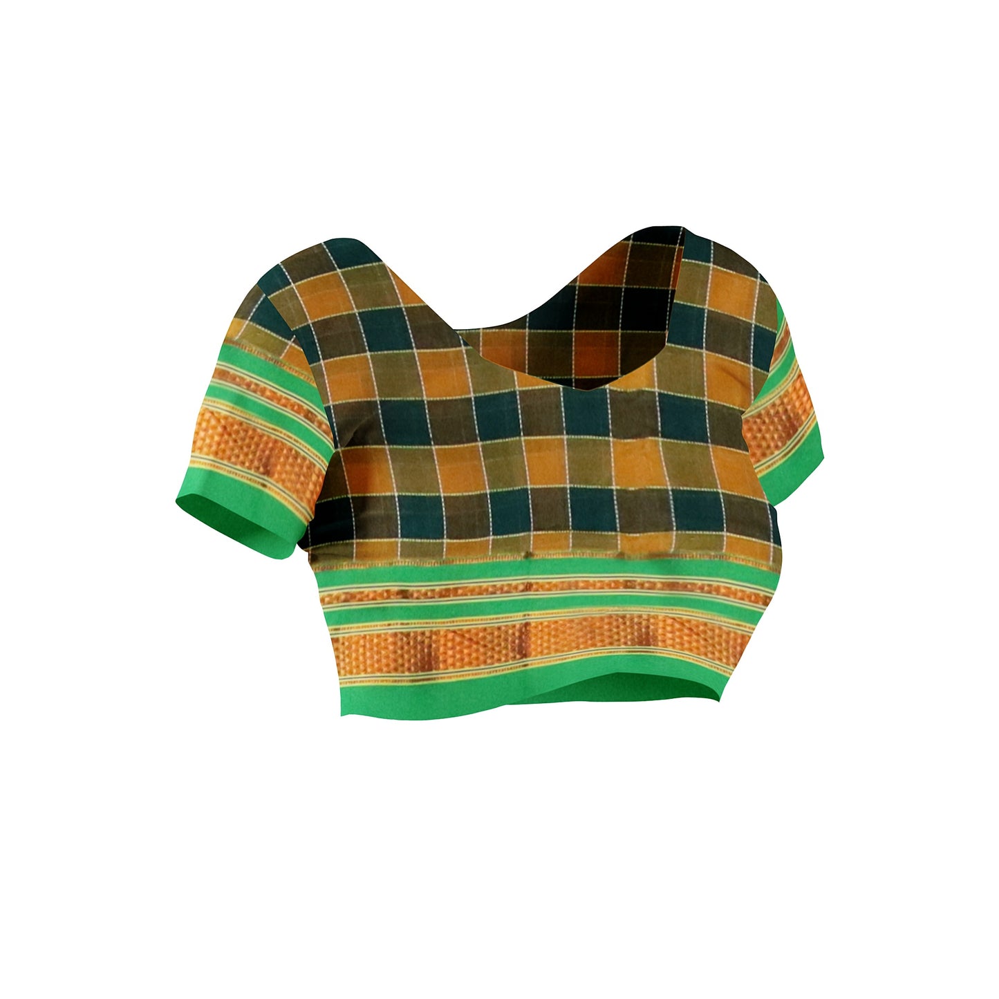 Ilkal Multi Colour Checks Cotton Silk Saree