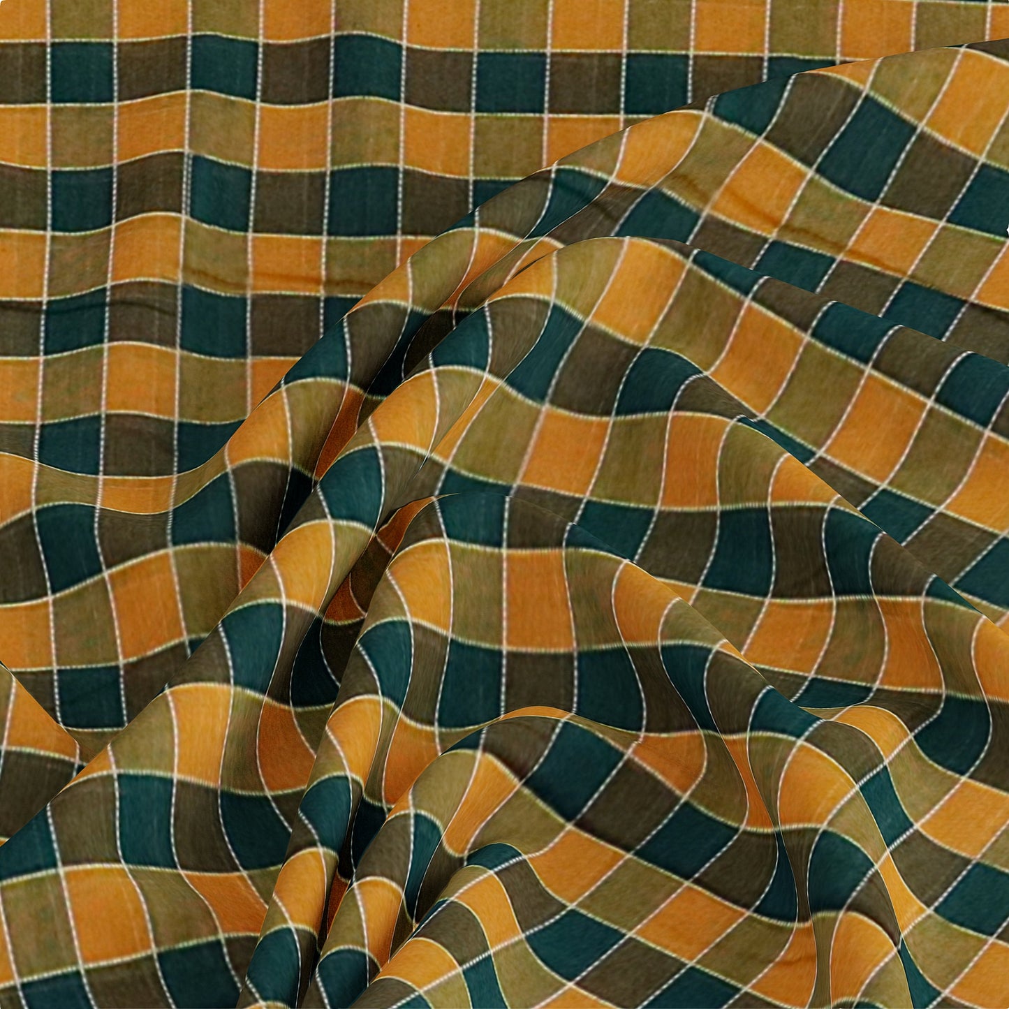 Ilkal Multi Colour Checks Cotton Silk Saree