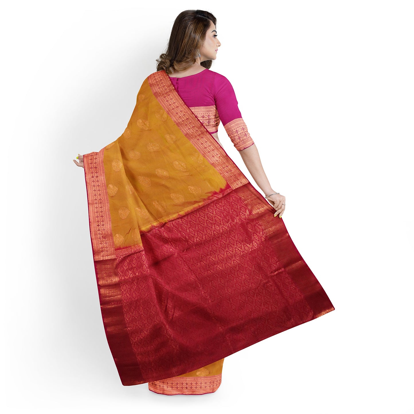 Kanchipuram Half Mix Silk Saree