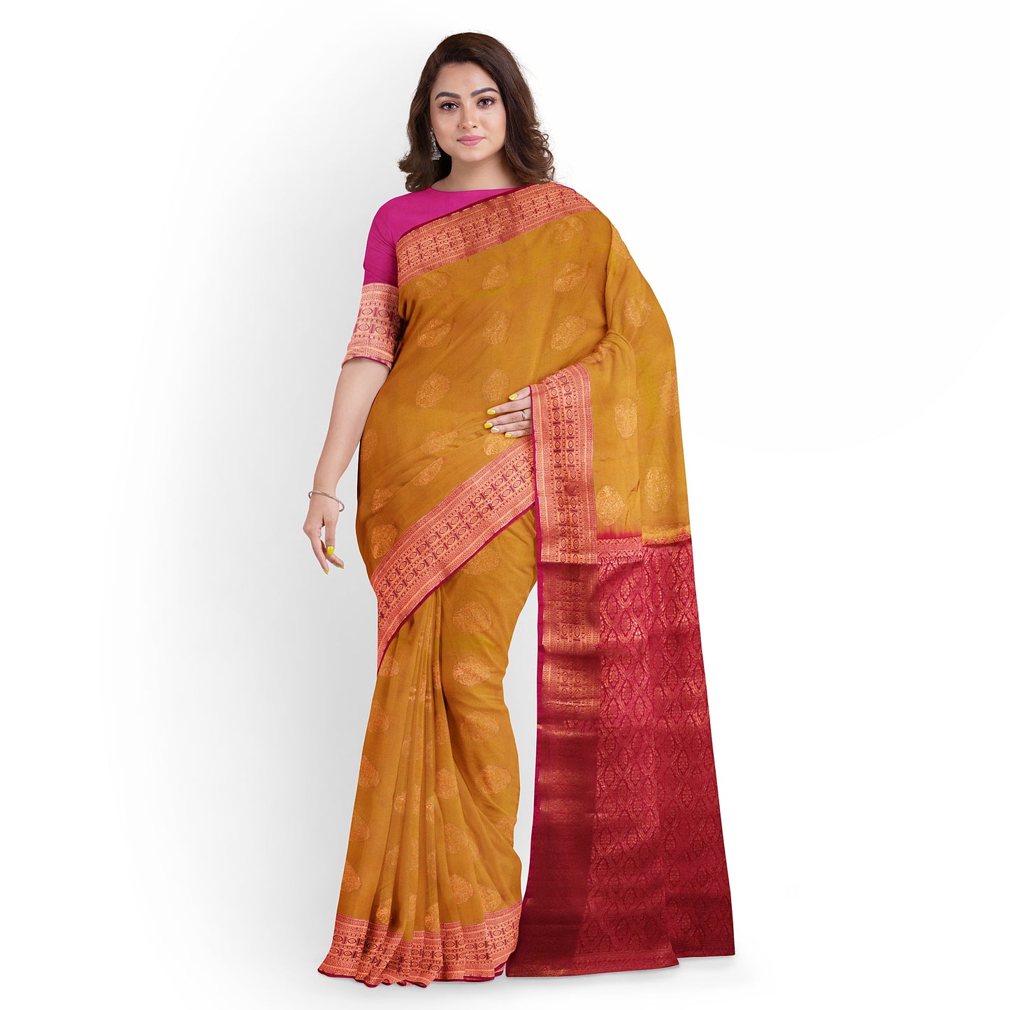 Kanchipuram Half Mix Silk Saree