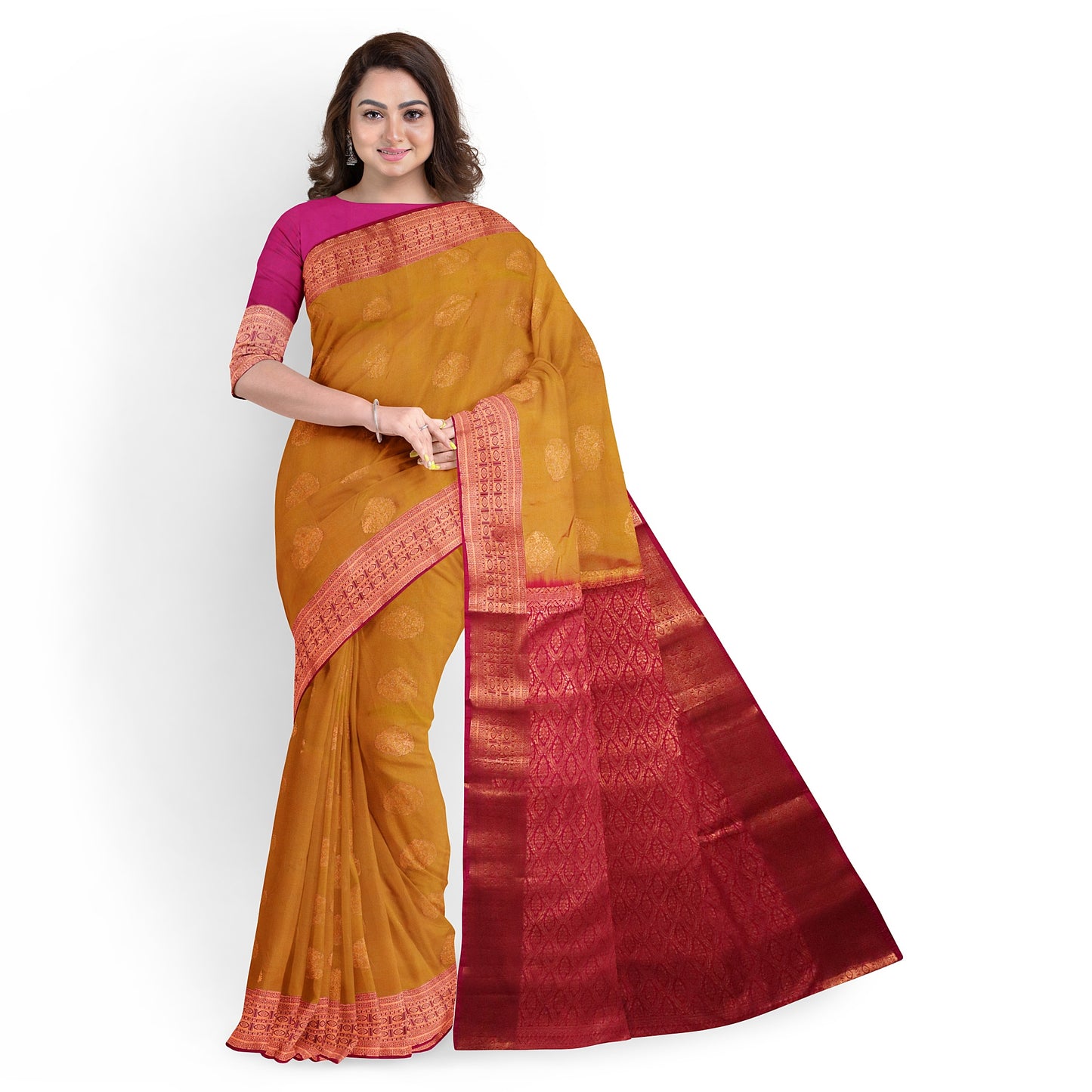 Kanchipuram Half Mix Silk Saree