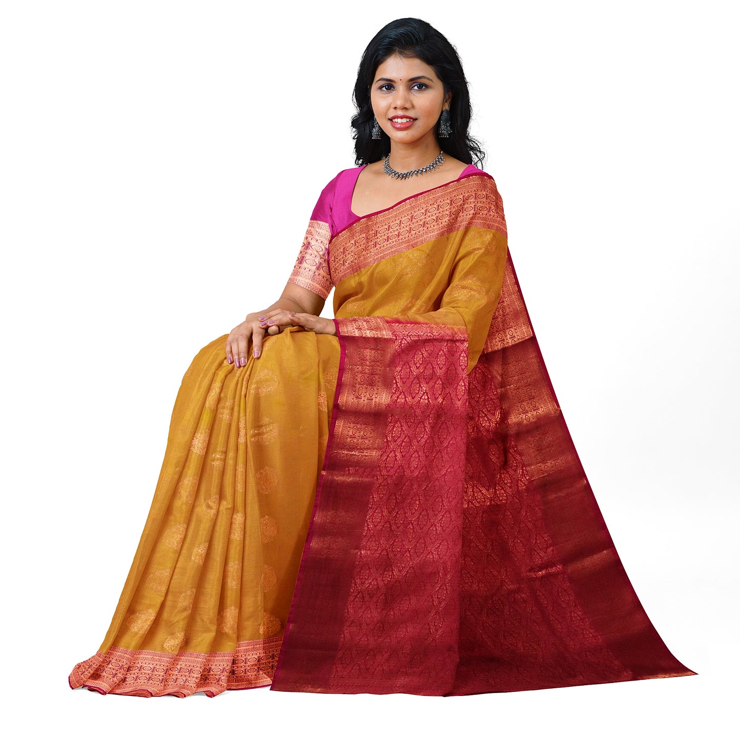 Kanchipuram Half Mix Silk Saree