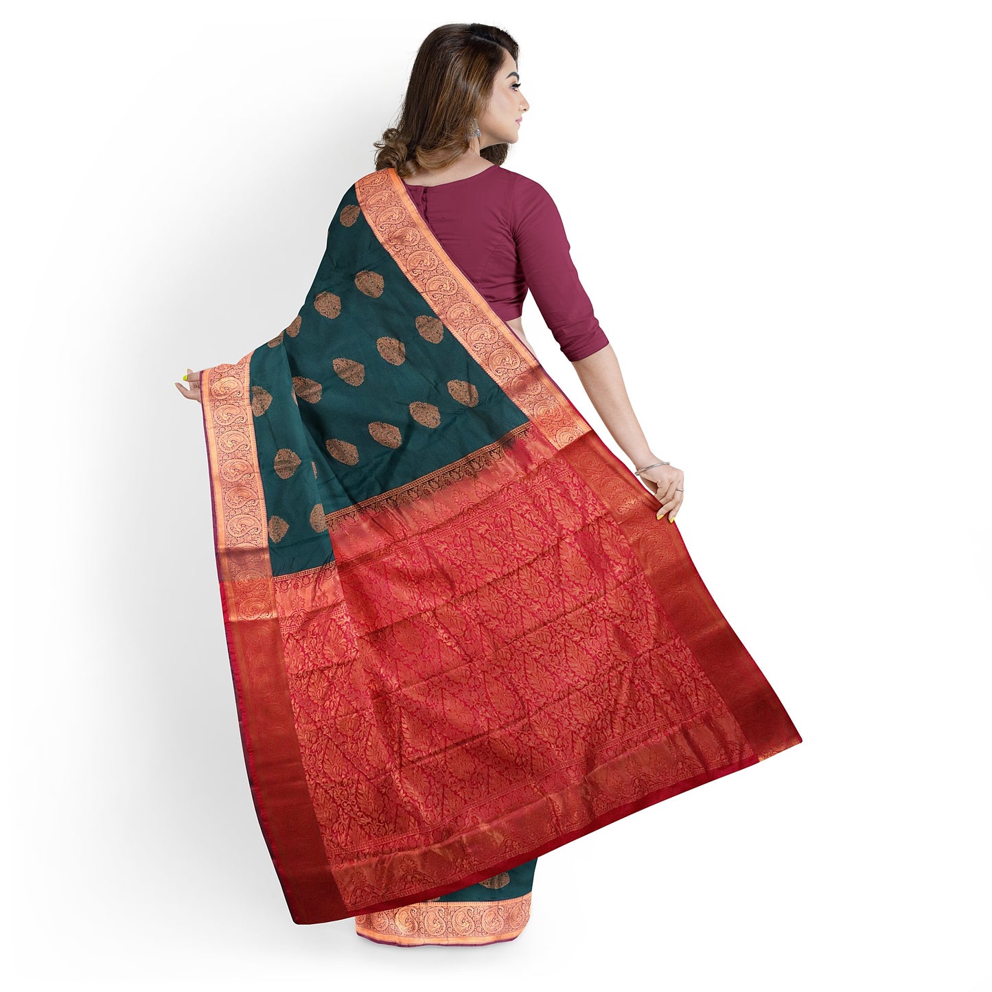 Kanchipuram Half Mix Silk Saree