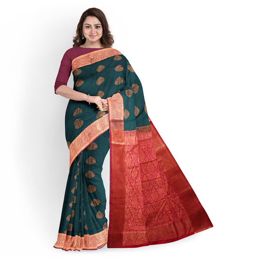 Kanchipuram Half Mix Silk Saree