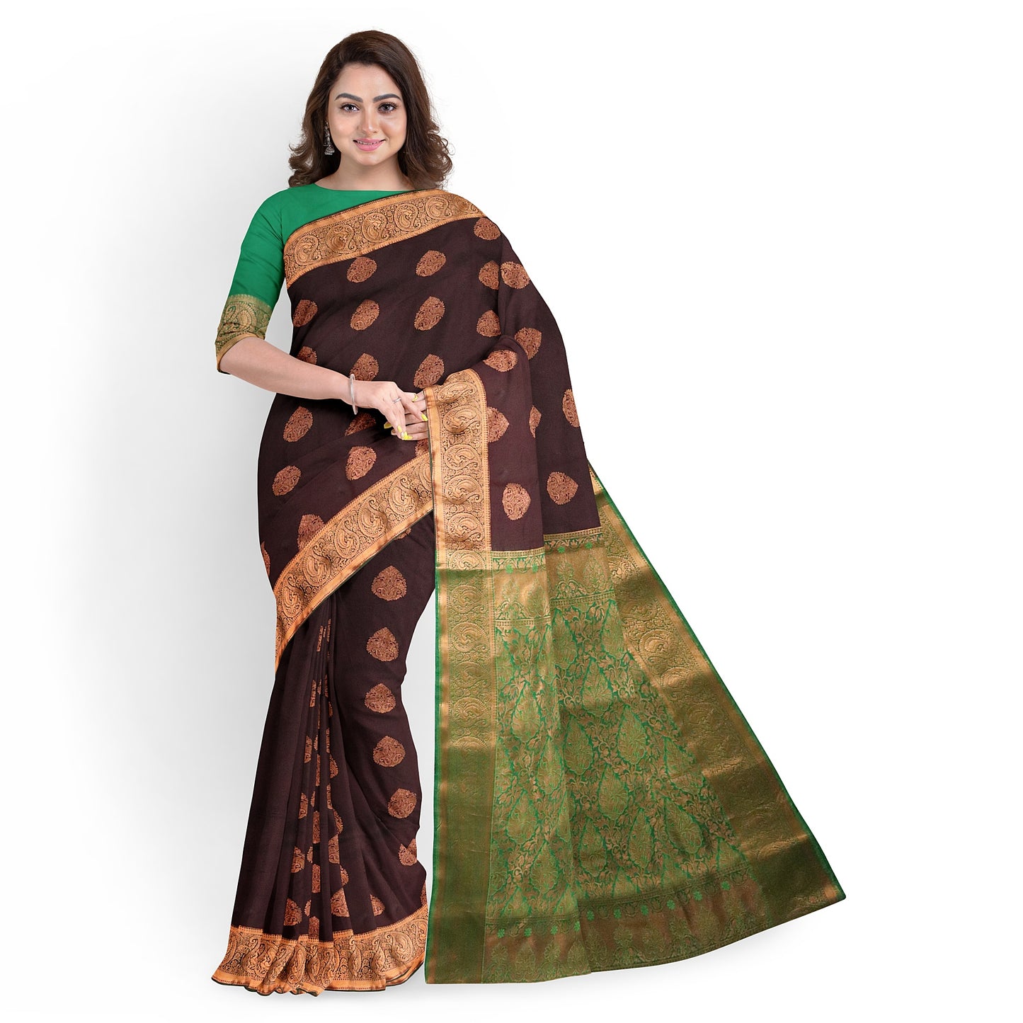 Kanchipuram Half Mix Silk Saree