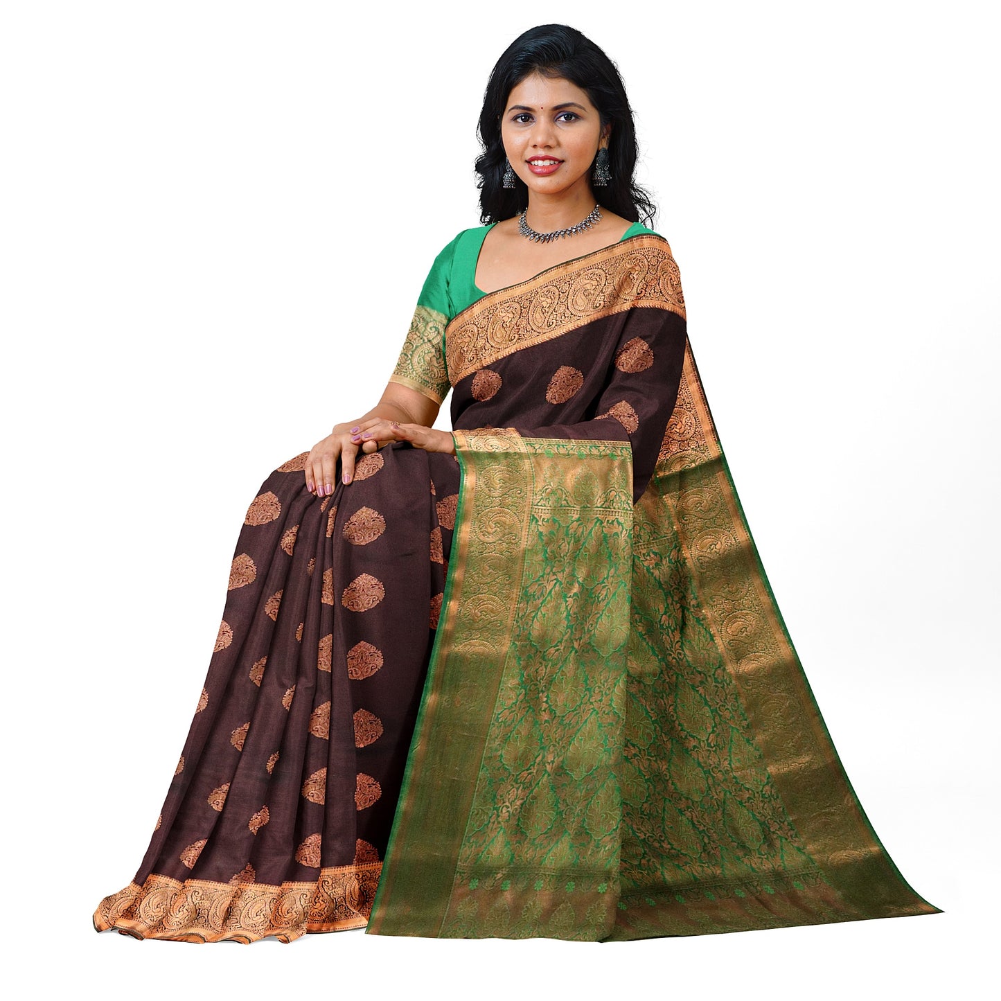 Kanchipuram Half Mix Silk Saree