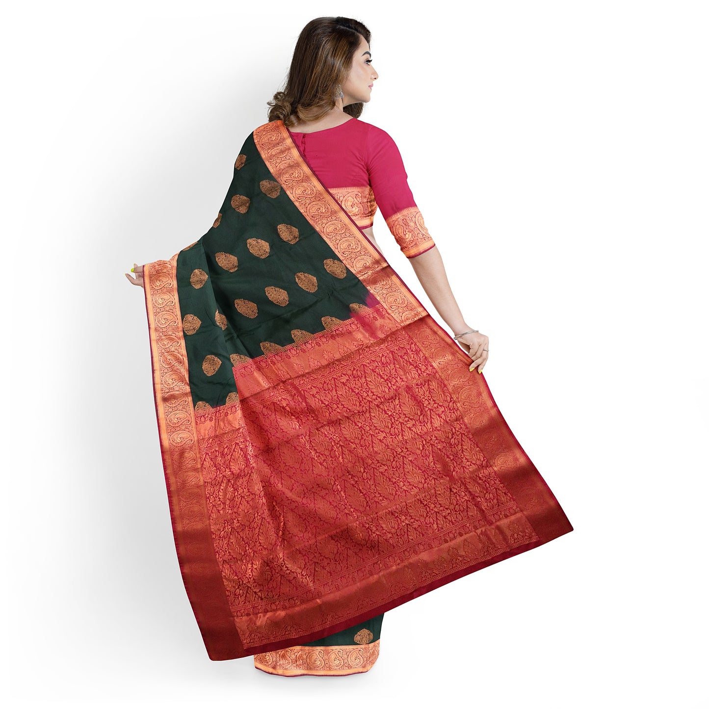 Kanchipuram Half Mix Silk Saree
