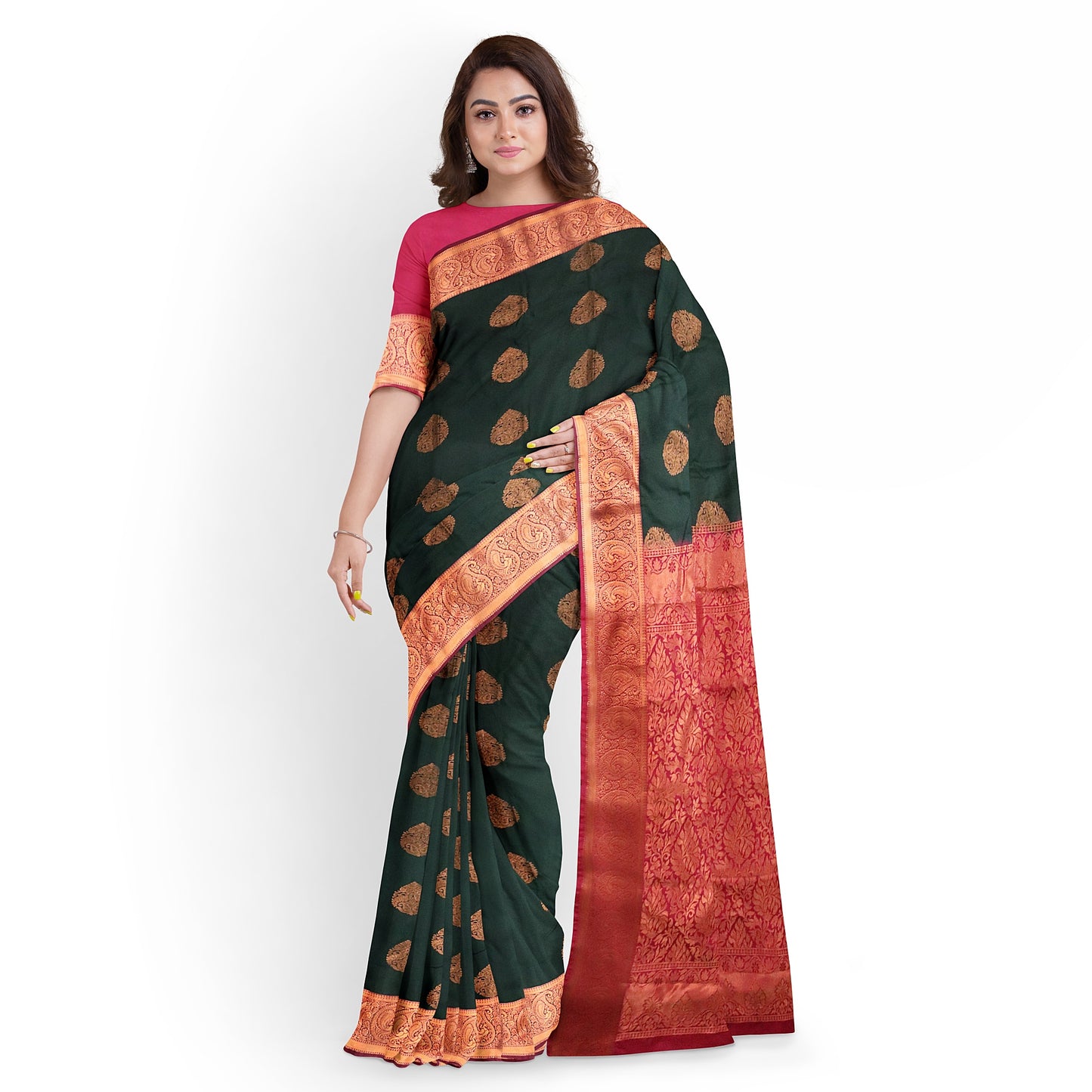 Kanchipuram Half Mix Silk Saree