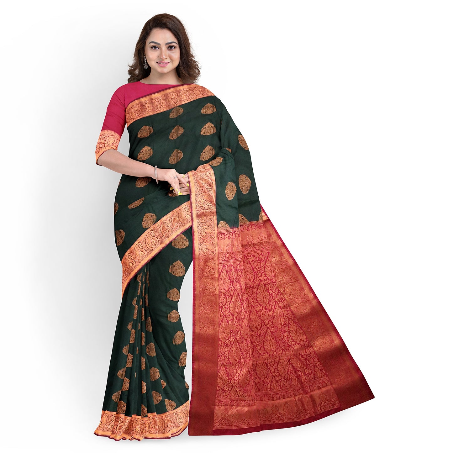 Kanchipuram Half Mix Silk Saree