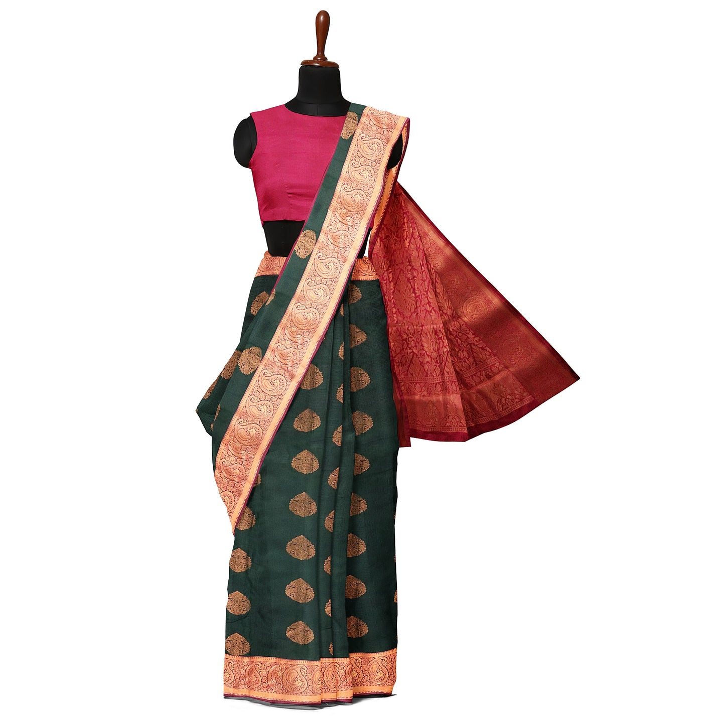 Kanchipuram Half Mix Silk Saree