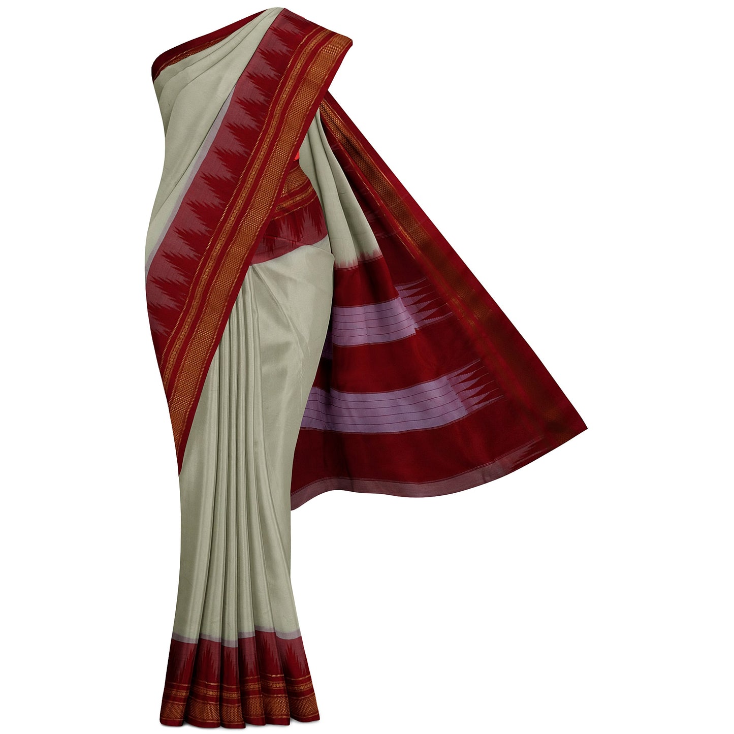 Ilkal Handloom  Plain Pure Cotton Silk Saree