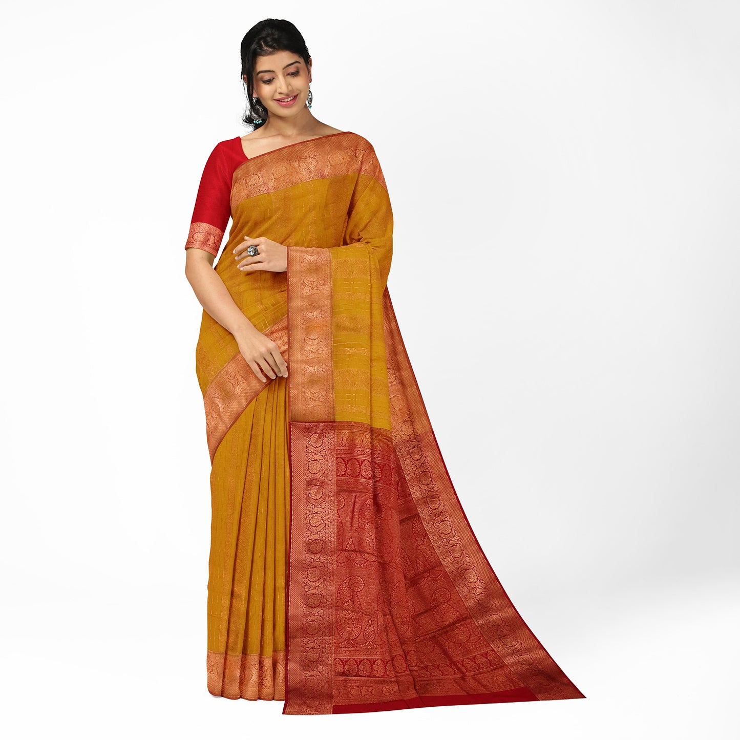 Kanchipuram Pattu Strip/Lining Silk Saree